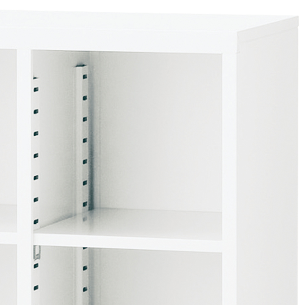 オープン可動棚収納ボックス 3列6段18人用 W900 D350 H1800 の法人通販 オフィス家具のカグクロ